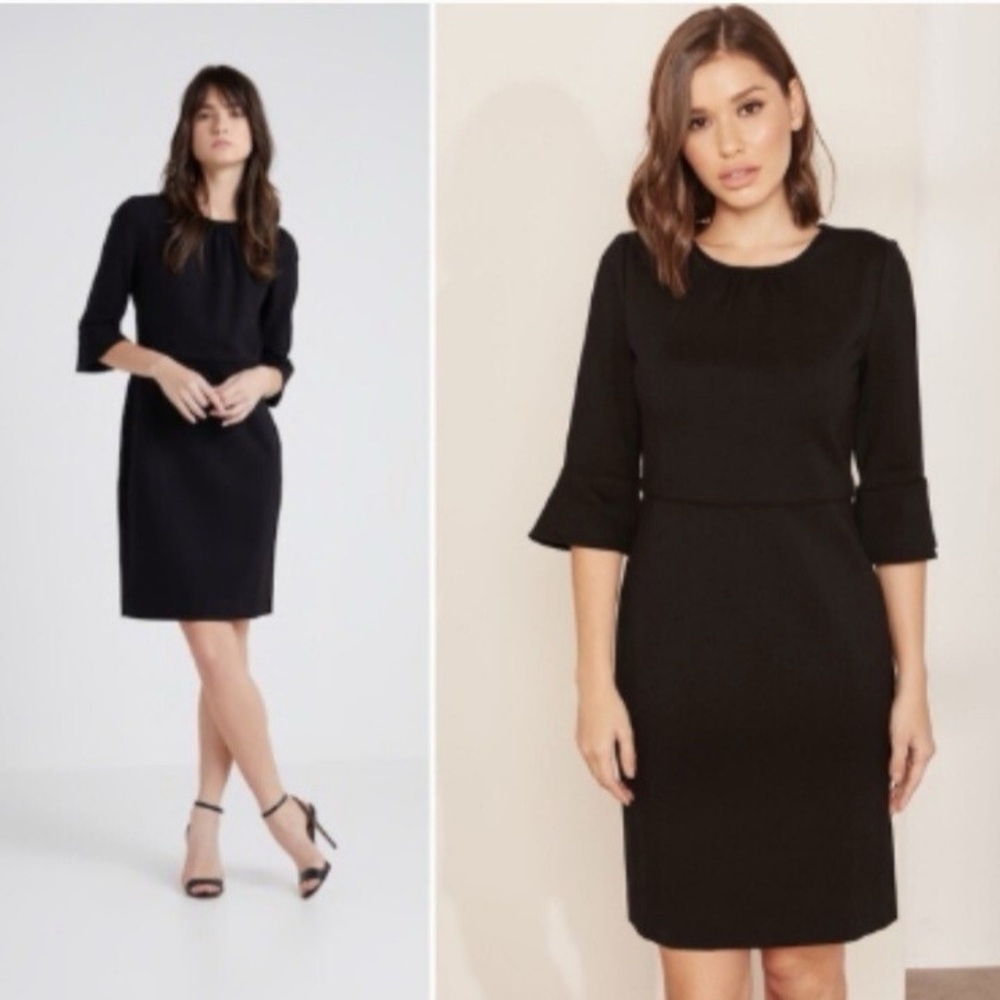 J. Crew Black Long Sleeve Dress with Belt Size 00 petite